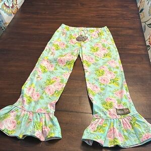 Matilda Jane Floral rose large ruffle pant Size 10 New